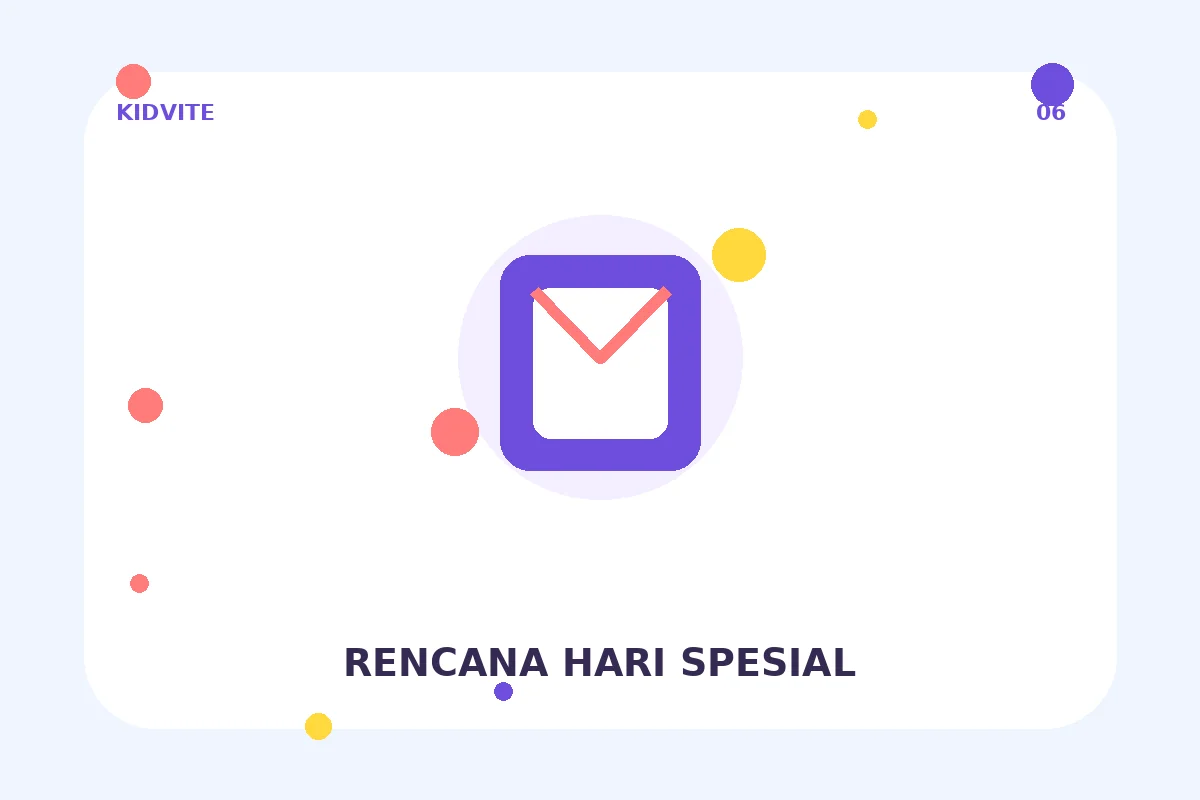 Ilustrasi daftar undangan, makanan, dan aktivitas pesta anak